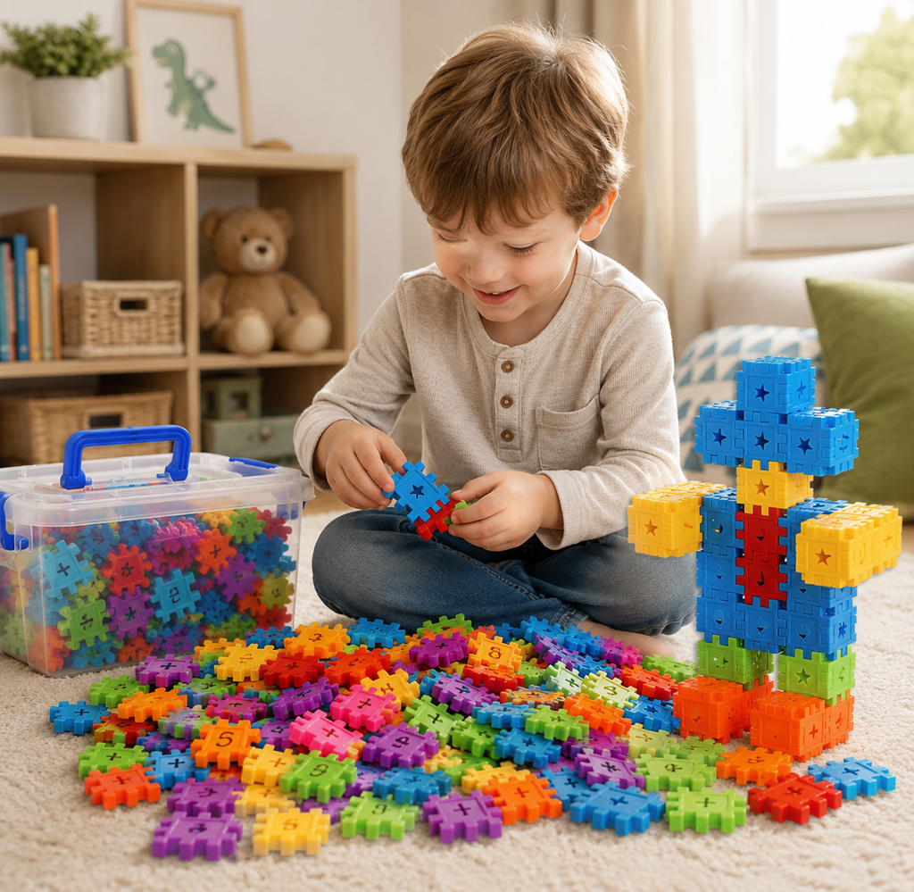 Montessori-insteekbouwstenen met cijfers