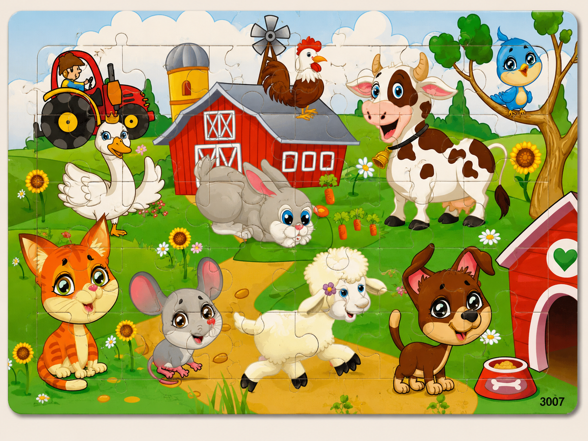 Houten dierenpuzzel voor kinderen