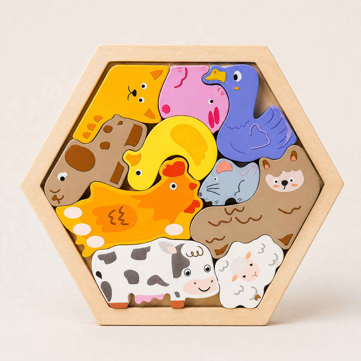 Montessori 3D-houten puzzel voor kinderen