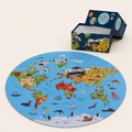 Wereldkaartpuzzel met dieren – 70 stukjes