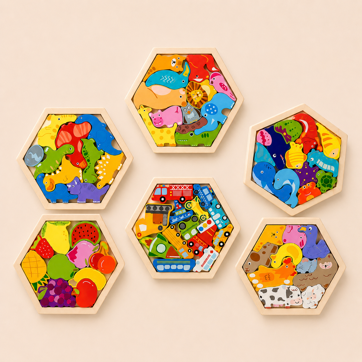 Montessori 3D-houten puzzel voor kinderen