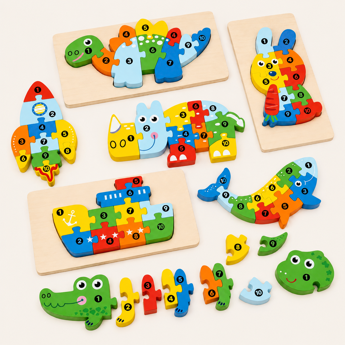 Montessori 3D-houten dierenpuzzel