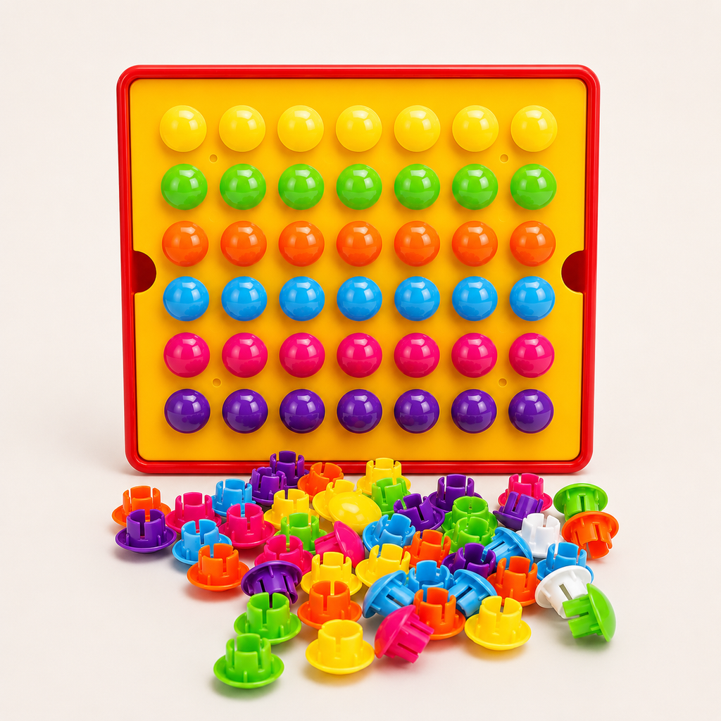 Mozaïek-insteekspel met gekleurde nopjes