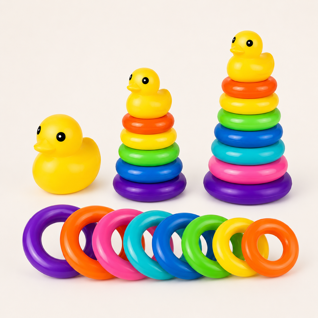 Montessori-stapeltoren met ringen & eend