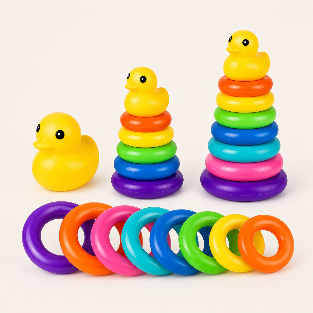 Montessori-stapeltoren met ringen & eend
