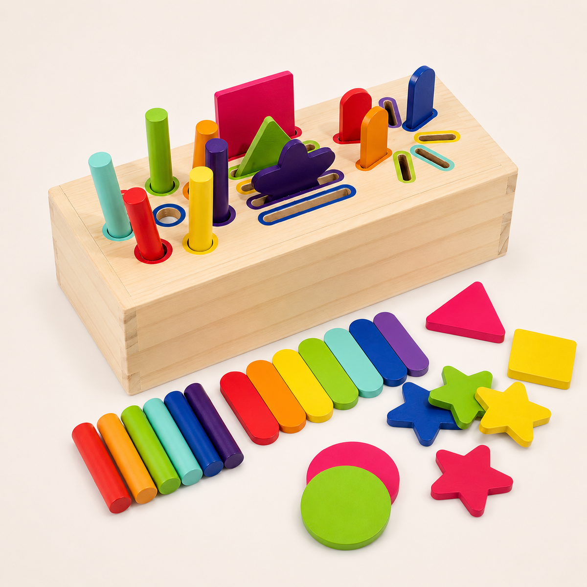 Montessori-sorteerbox voor vormen & kleuren