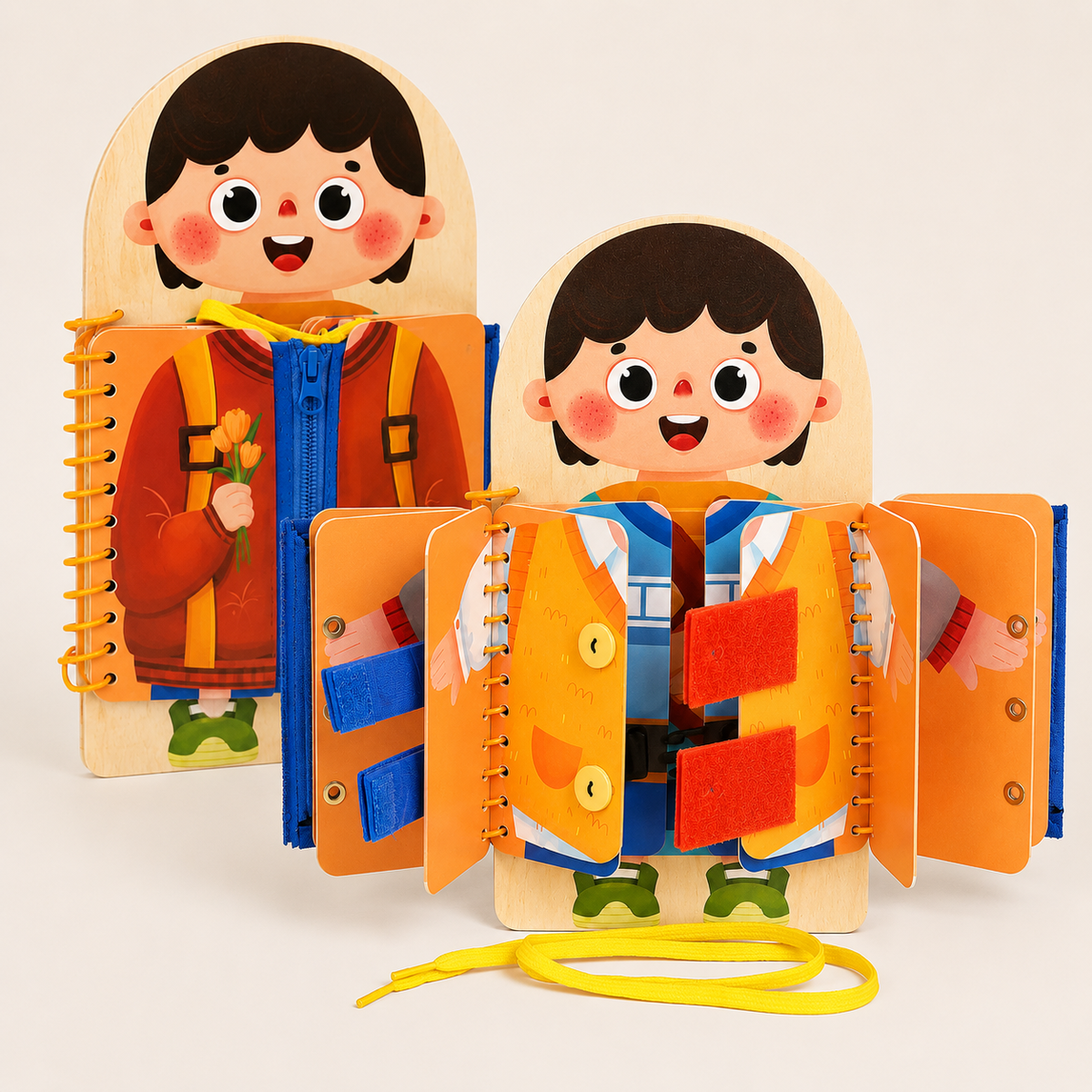 Montessori-busy board van hout