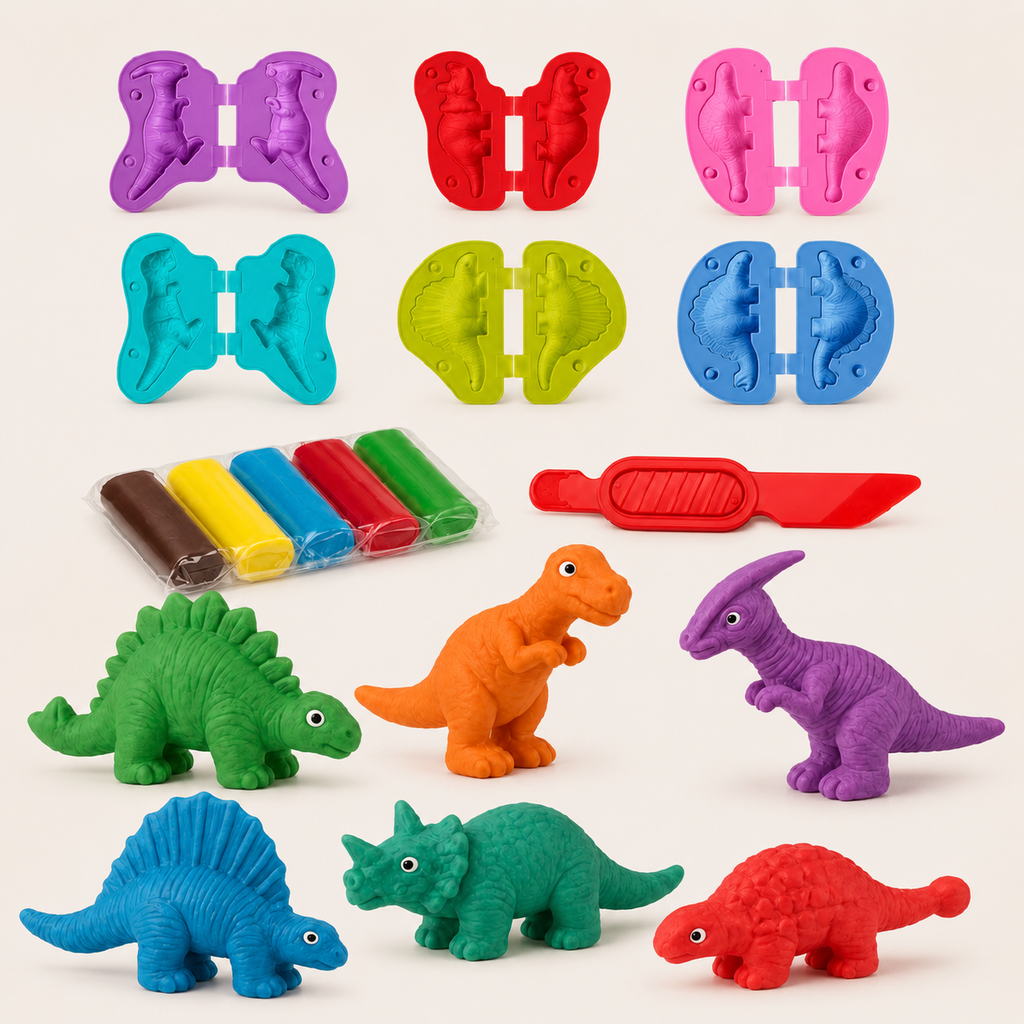 Dinosaurus-kleiset met vormen & gereedschap