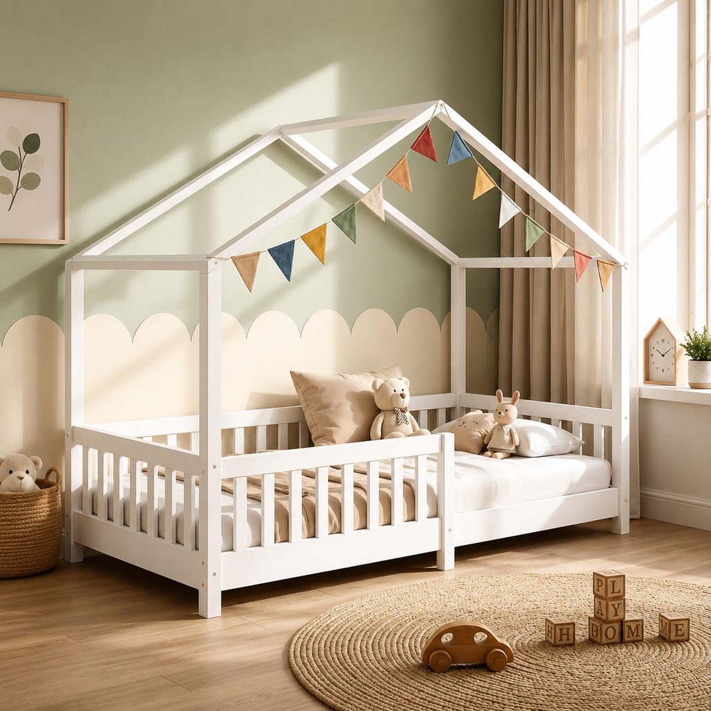Montessori-huisbed met uitvalbeveiliging – 90 × 200 cm