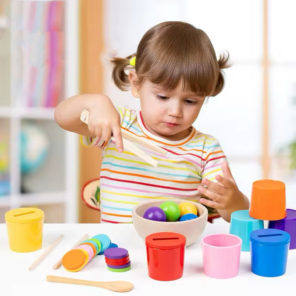 Montessori-sorteer- & telset met 8 kleuren