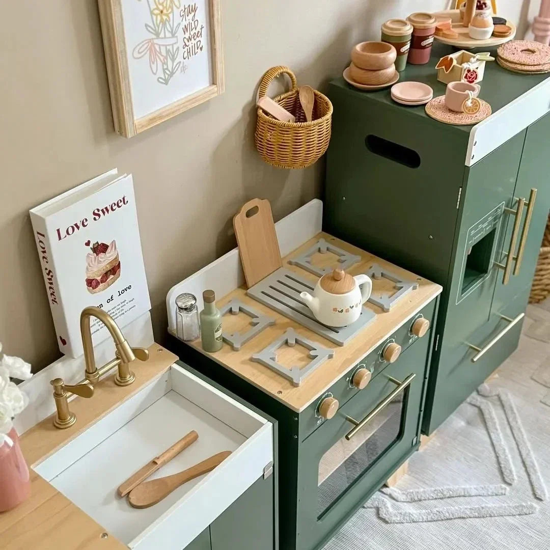 Montessori-houten huishoudspeelmeubel