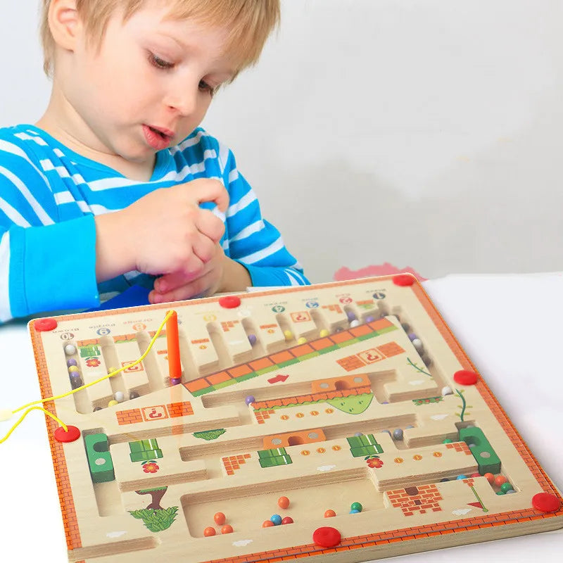 Montessori-magnetisch labyrint voor kleuren & cijfers