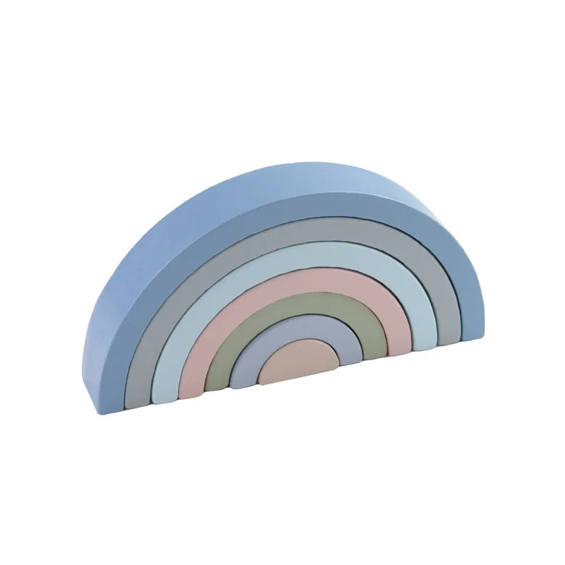 Montessori-houten regenboogpuzzel