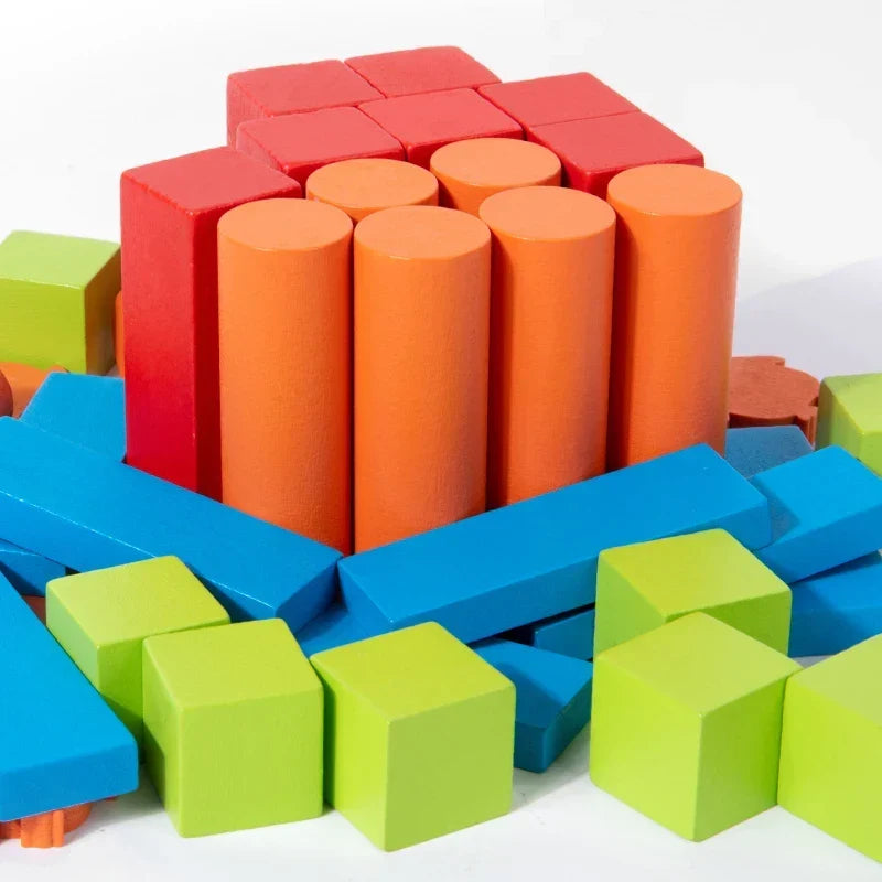 Montessori-logische bouwset met beeldkaarten