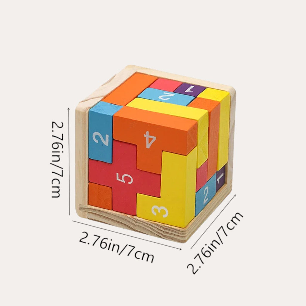 Montessori-3D-kubuspuzzel van hout