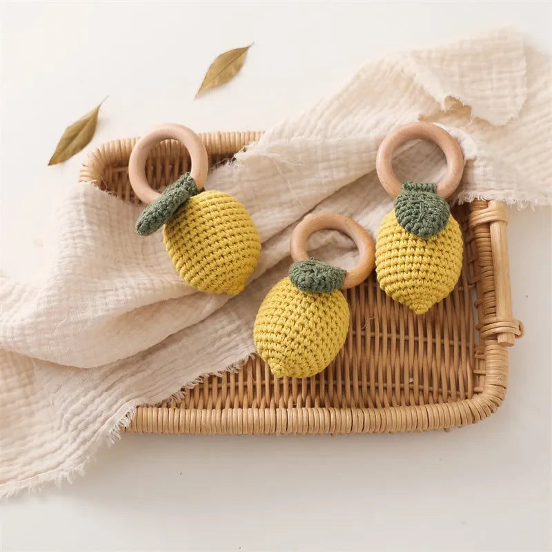 Montessori-houten rammelaar voor baby's