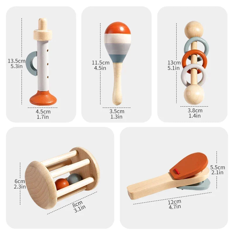 Montessori-houten muziekset voor kinderen