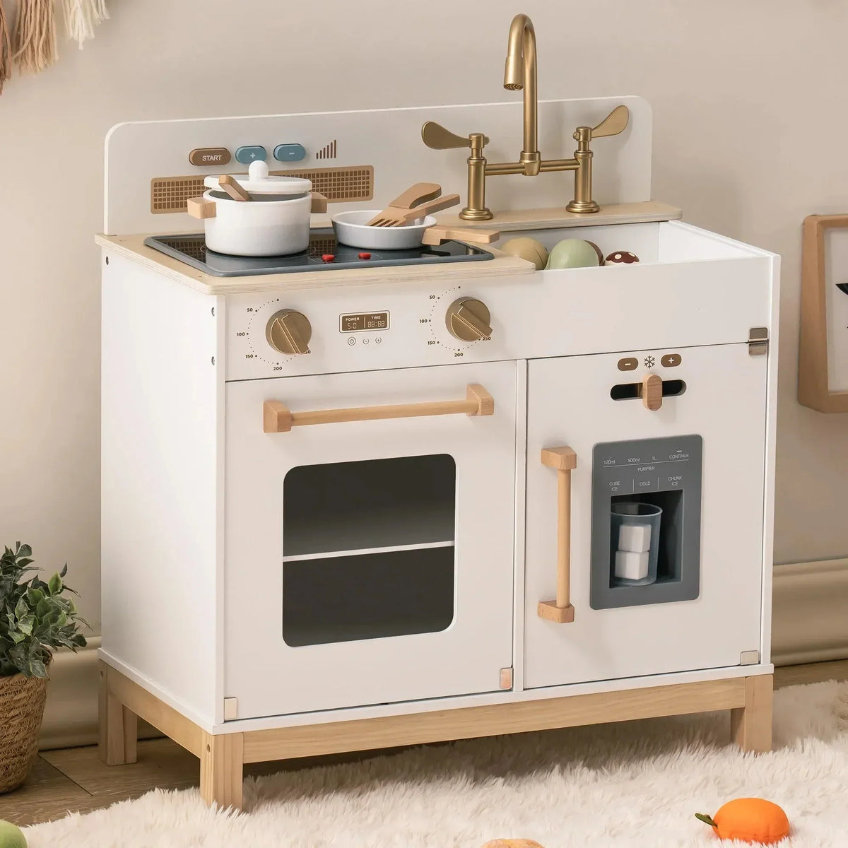 Montessori-mini-keuken van hout