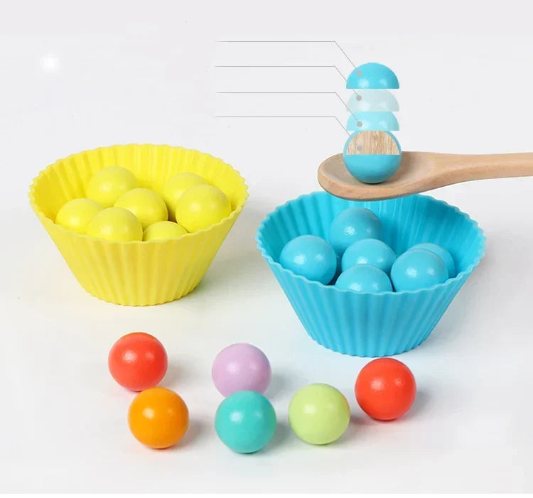 Montessori-kleurpatroonspel met kralen