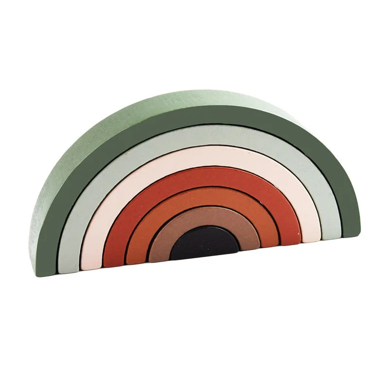 Montessori-houten regenboogpuzzel
