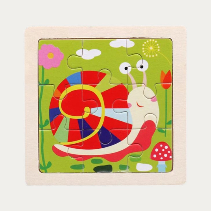 Montessori-dierenpuzzel – 15 houten dierenmotieven