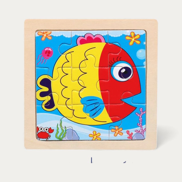 Montessori-dierenpuzzel – 15 houten dierenmotieven