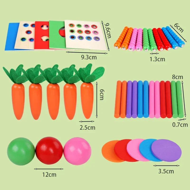 Montessori-vormenbox met gekleurde ballen