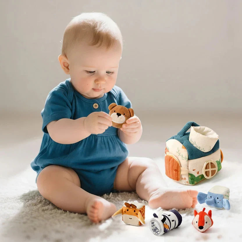 Montessori-sensorische activiteitenkubus