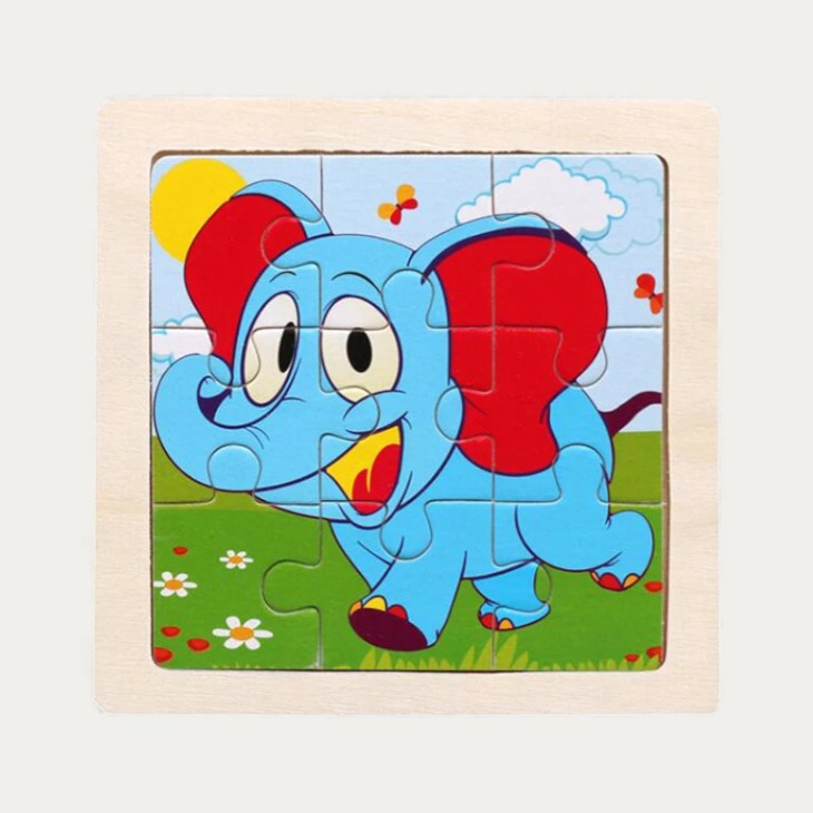 Montessori-dierenpuzzel – 15 houten dierenmotieven