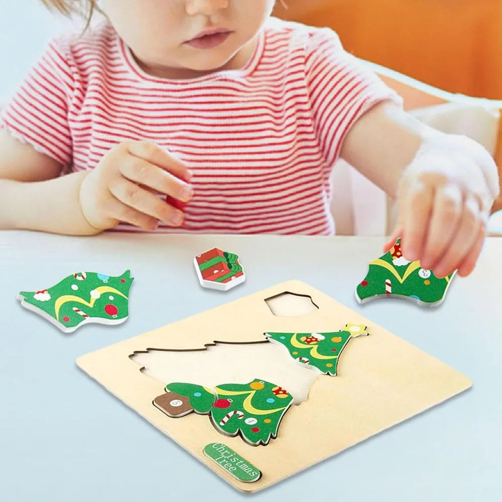 Set van 4 Montessori-kerstpuzzels