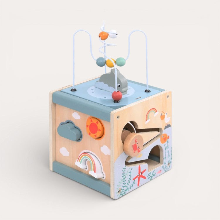 Montessori-activiteitenkubus van hout