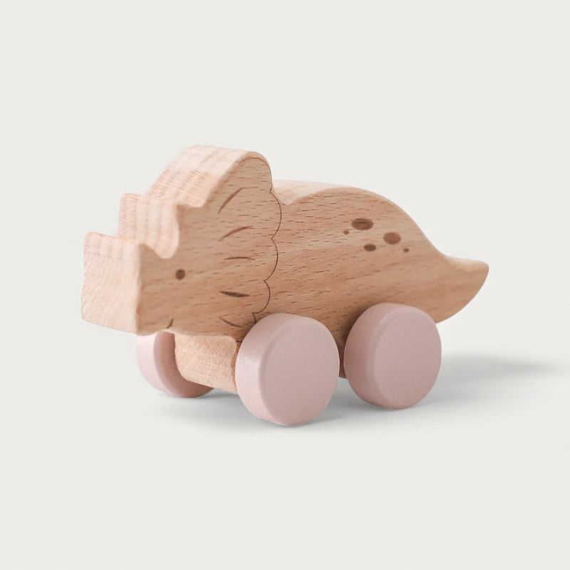 Montessori-houten rollend dinosaurus-speelgoed