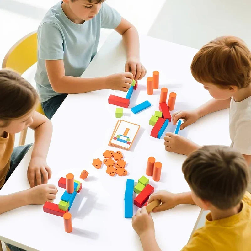 Montessori-logische bouwset met beeldkaarten