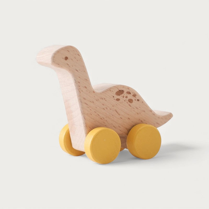 Montessori-houten rollend dinosaurus-speelgoed
