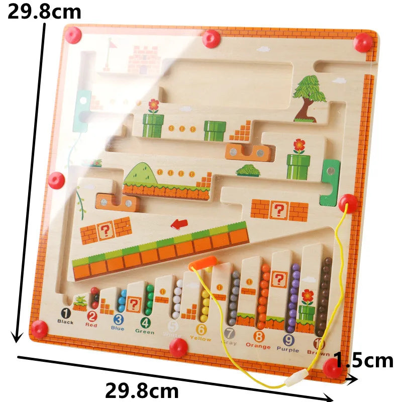 Montessori-magnetisch labyrint voor kleuren & cijfers