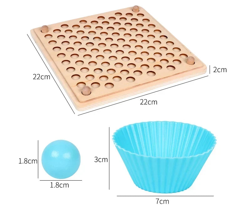 Montessori-kleurpatroonspel met kralen