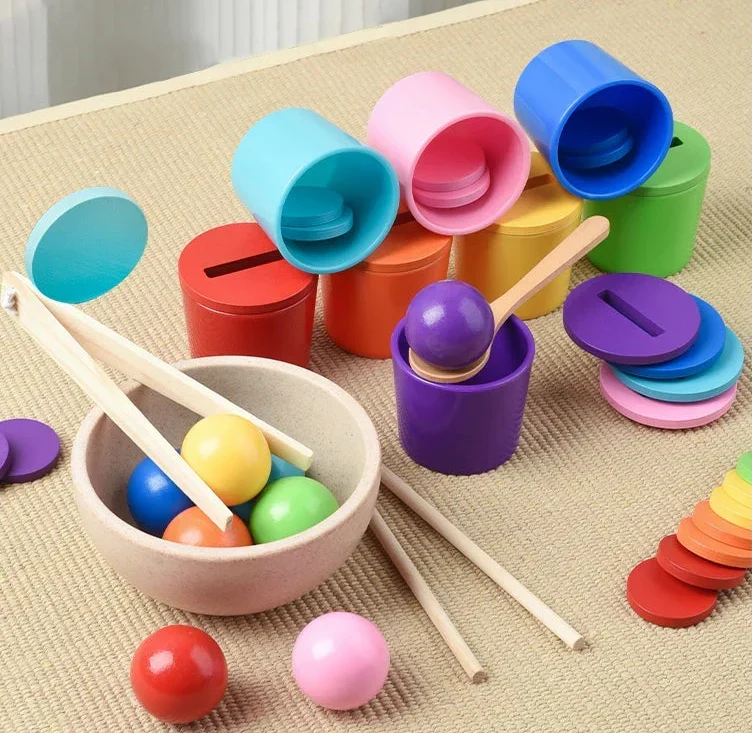 Montessori-sorteer- & telset met 8 kleuren