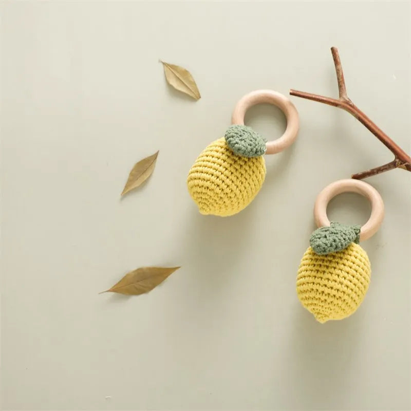 Montessori-houten rammelaar voor baby's