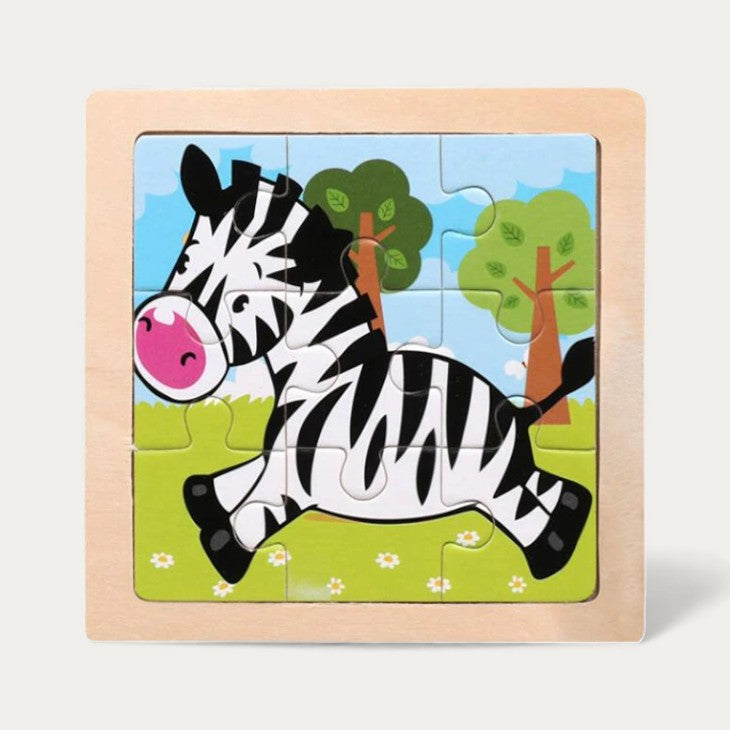 Montessori-dierenpuzzel – 15 houten dierenmotieven