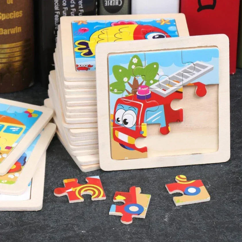 Montessori-dierenpuzzel – 15 houten dierenmotieven