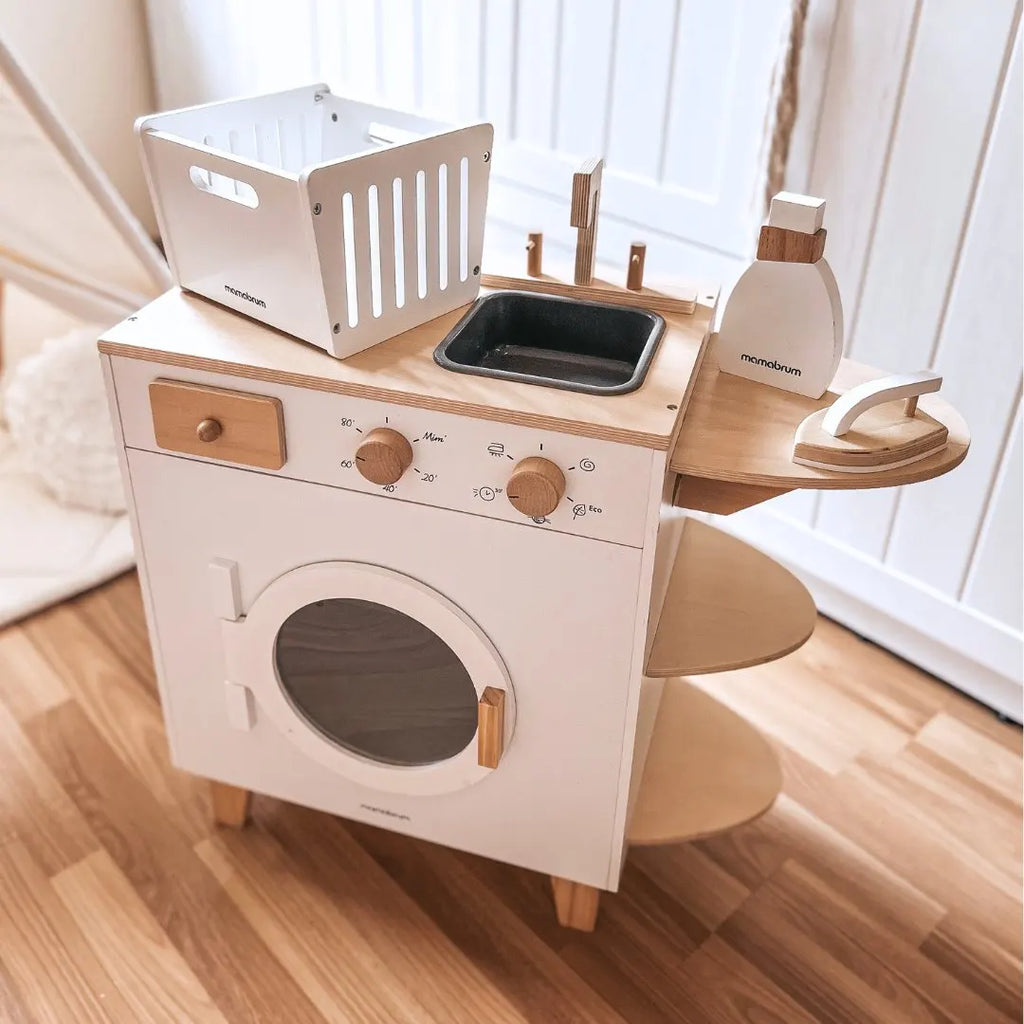 Montessori-houten speelwasmachine