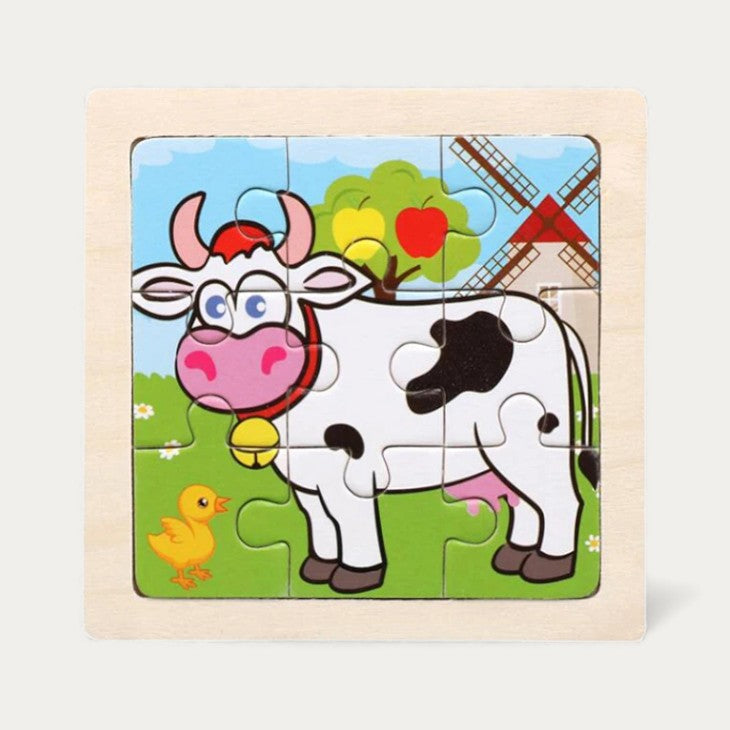 Montessori-dierenpuzzel – 15 houten dierenmotieven