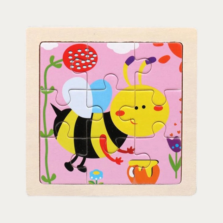 Montessori-dierenpuzzel – 15 houten dierenmotieven