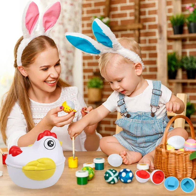 Montessori-kippensorteerspel met vormen