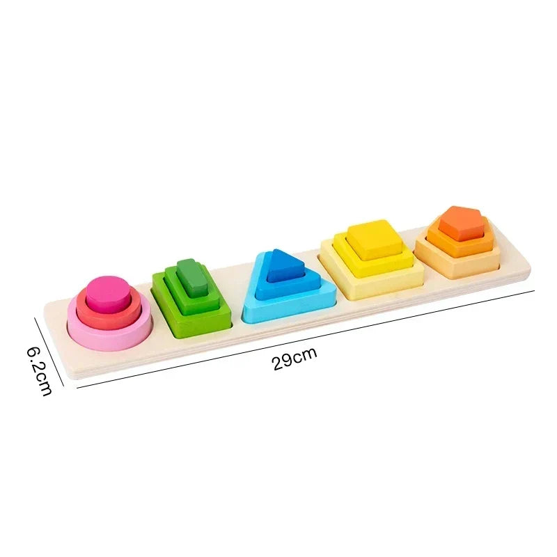 Montessori-stapelpiramides met vormen