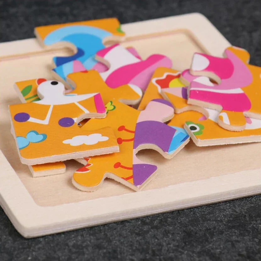 Montessori-dierenpuzzel – 15 houten dierenmotieven