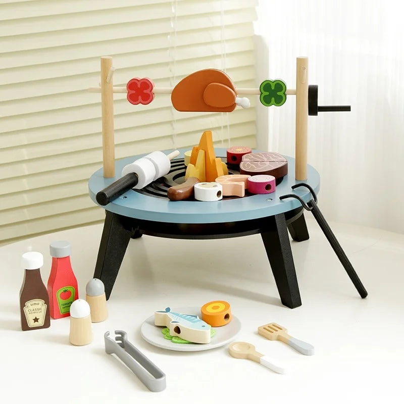 Montessori-speelbarbecue van hout