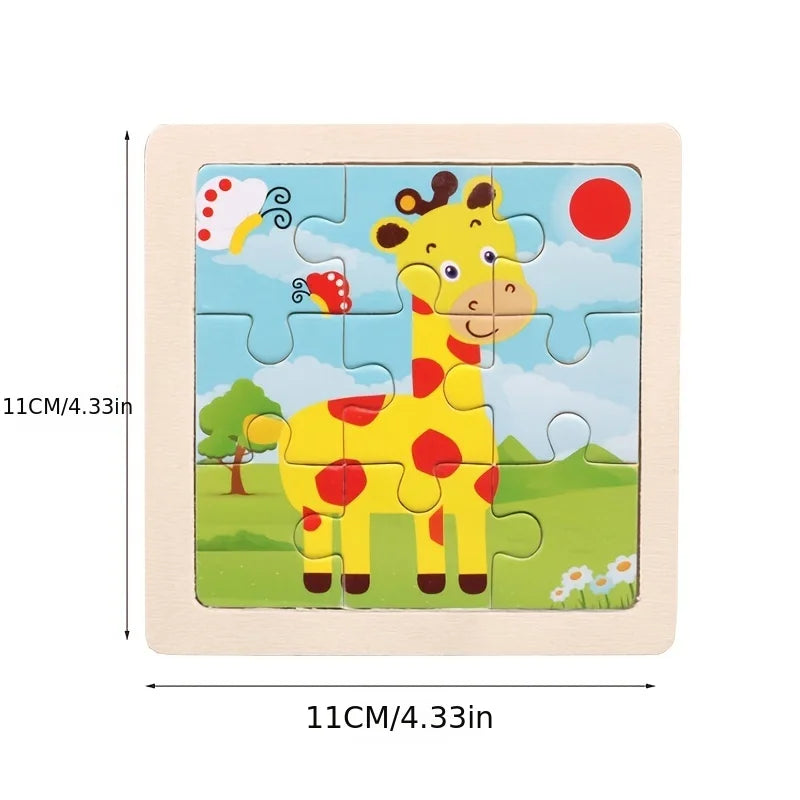 Montessori-dierenpuzzel – 15 houten dierenmotieven