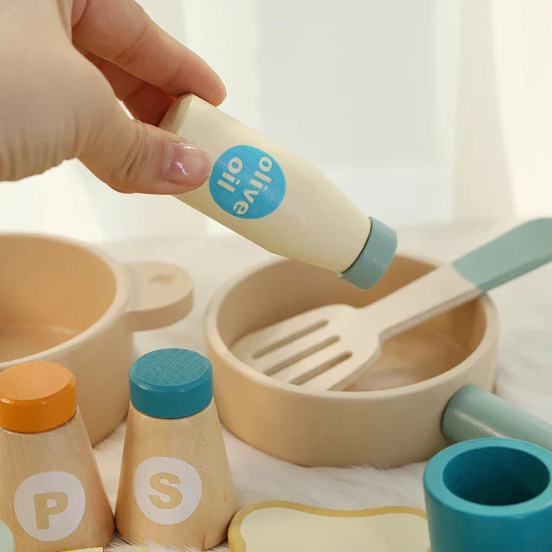 Montessori-picknickset van hout