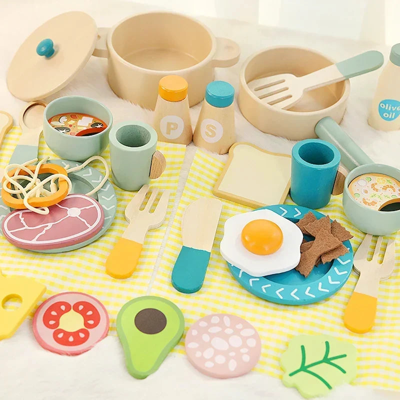 Montessori-picknickset van hout
